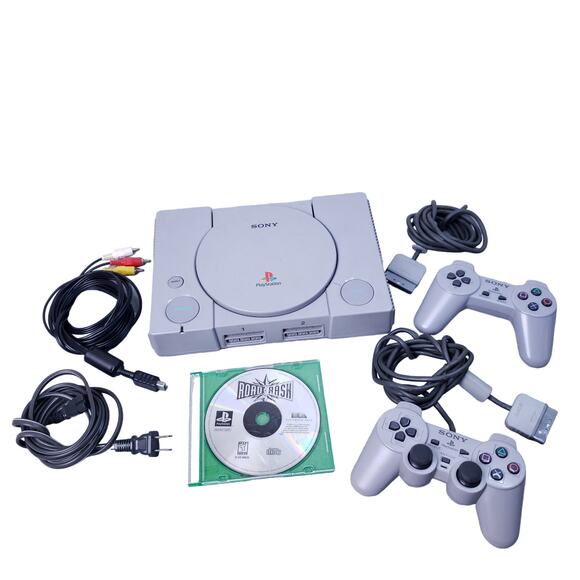 Sony PlayStation 1 PS1 SCPH-7501 Console w/ 2 Controllers & Road Rash Game - Picture 1 of 16